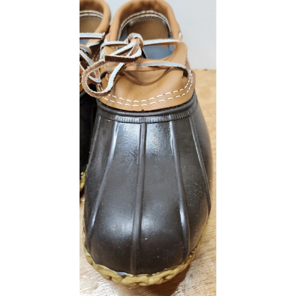 LL Bean Rubber Moc Bean Boots Mens 9 M Brown Tan Waterproof Duck Shoes 175061